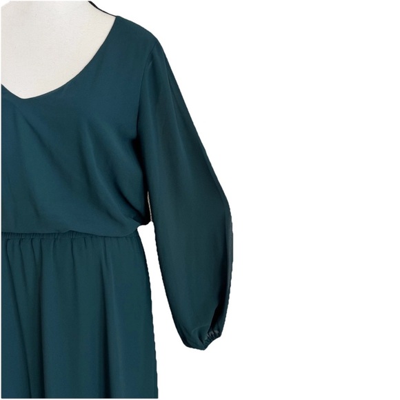 Show Me Your Mumu Chiffon Jocelyn Maxi Dress Deep Jade Size M Boho Bridesmaid - Picture 6 of 10